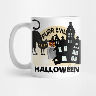 Purr Evil Halloween tee design birthday gift graphic Mug